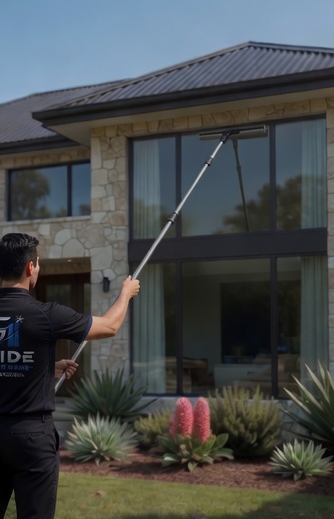 Glide window cleaner cleaning exterior glass